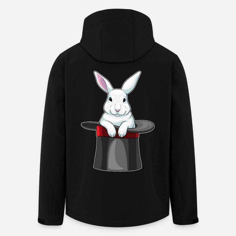 Hase Zauberer Zylinder - Recycelte Männer Softshell-Jacke von Stanley/Stella - Schwarz