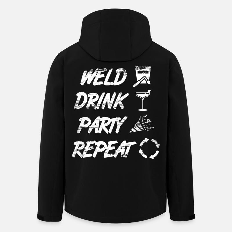 souder, boire, célébrer, répéter - Veste softshell homme en polyester recyclé Stanley/Stella - noir