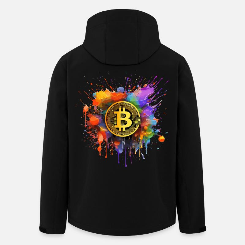 Bitcoin color Splash - Recycelte Männer Softshell-Jacke von Stanley/Stella - Schwarz