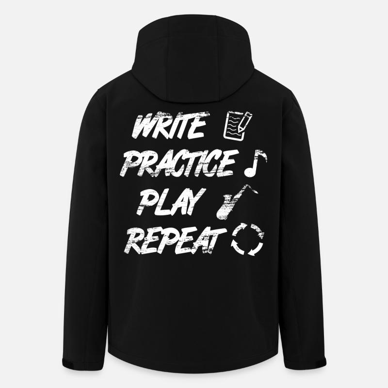 Motivierender Saxophon Spruch - Recycelte Männer Softshell-Jacke von Stanley/Stella - Schwarz