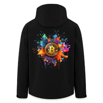 Bitcoin color Splash - Recycelte Männer Softshell-Jacke von Stanley/Stella - Schwarz - Hinten - AI Model Male 185 light (185cm)