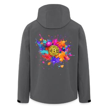 Bitcoin color Splash - Recycelte Männer Softshell-Jacke von Stanley/Stella - Schwarz - Hinten - AI Model Male 185 light (185cm)