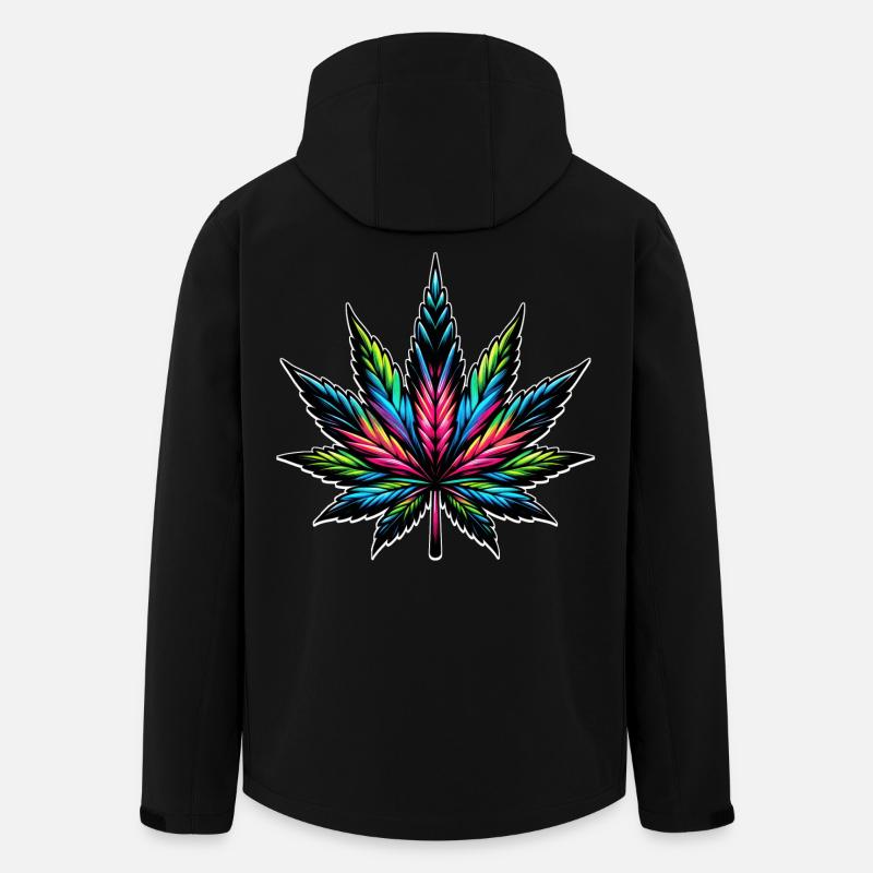 Cannabis Neon psychedelisches Design - Recycelte Männer Softshell-Jacke von Stanley/Stella - Schwarz