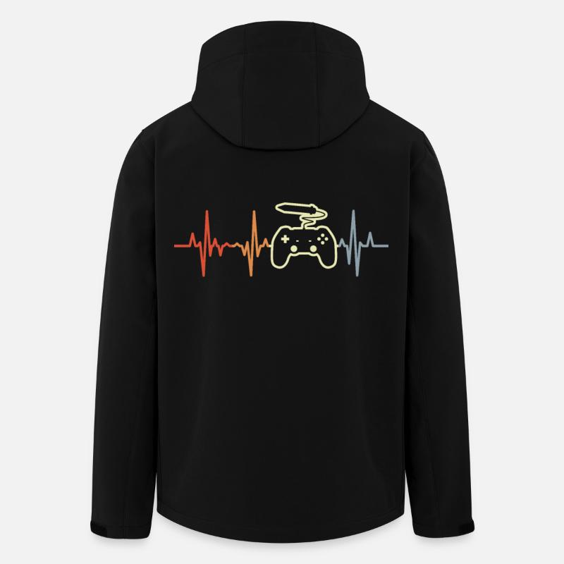 Game Design Herzschlag - Recycelte Männer Softshell-Jacke von Stanley/Stella - Schwarz