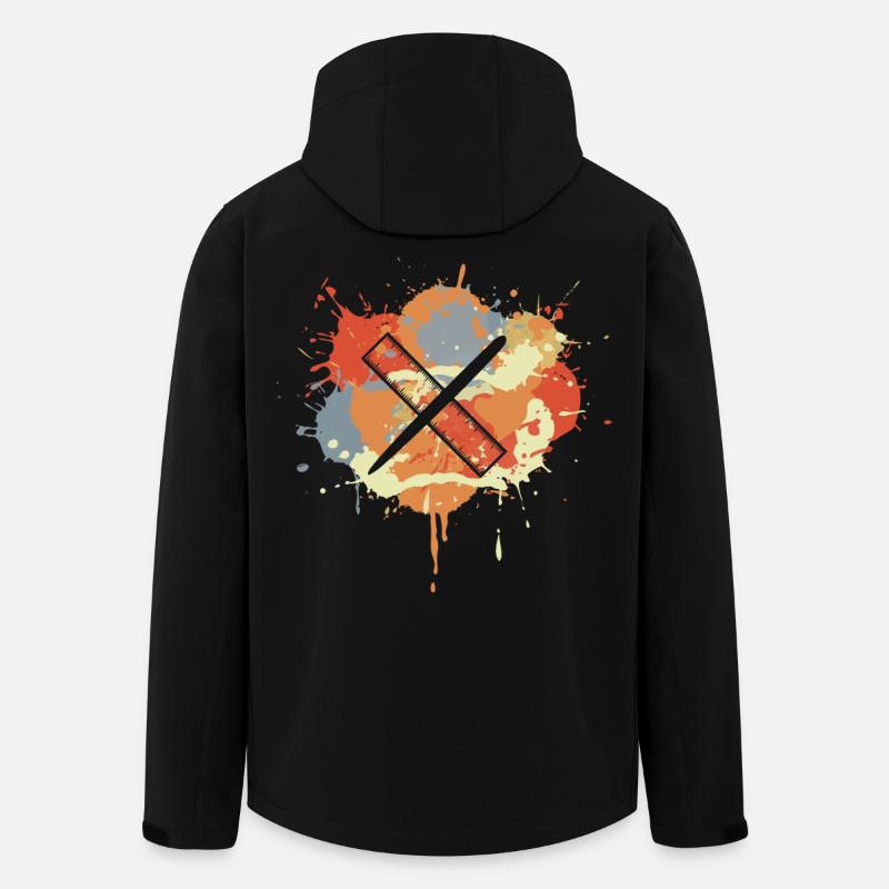 Stylo et règle vintage - Veste softshell homme en polyester recyclé Stanley/Stella - noir