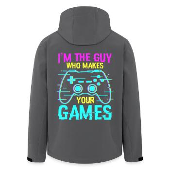 Game Programmer Saying - Men’s Recycled Softshell Jacket by Stanley/Stella - black - Back - AI Model Male 185 light (185cm)