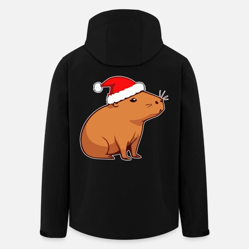 Capybara Noël - Veste softshell homme en polyester recyclé Stanley/Stella - noir