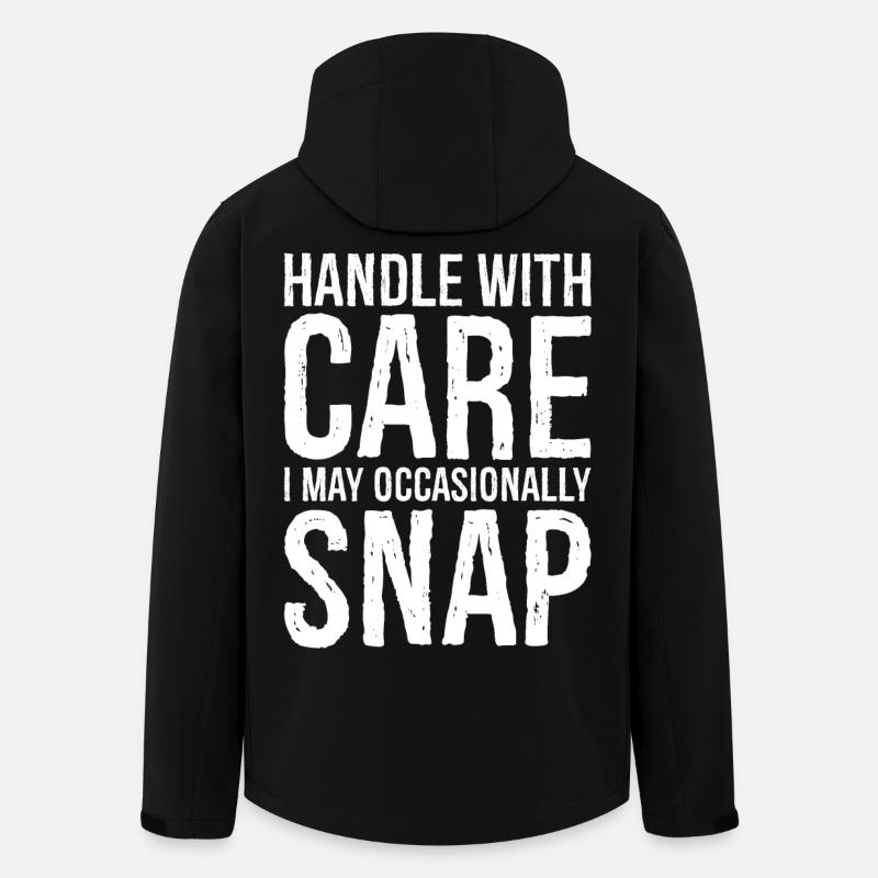 Handle with care funny shirt - Veste softshell homme en polyester recyclé Stanley/Stella - noir