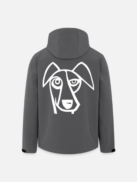 Funny White Dog - Men’s Recycled Softshell Jacket by Stanley/Stella - black