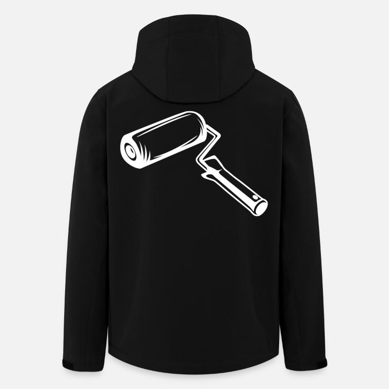 Dessin au rouleau de peinture - Veste softshell homme en polyester recyclé Stanley/Stella - noir