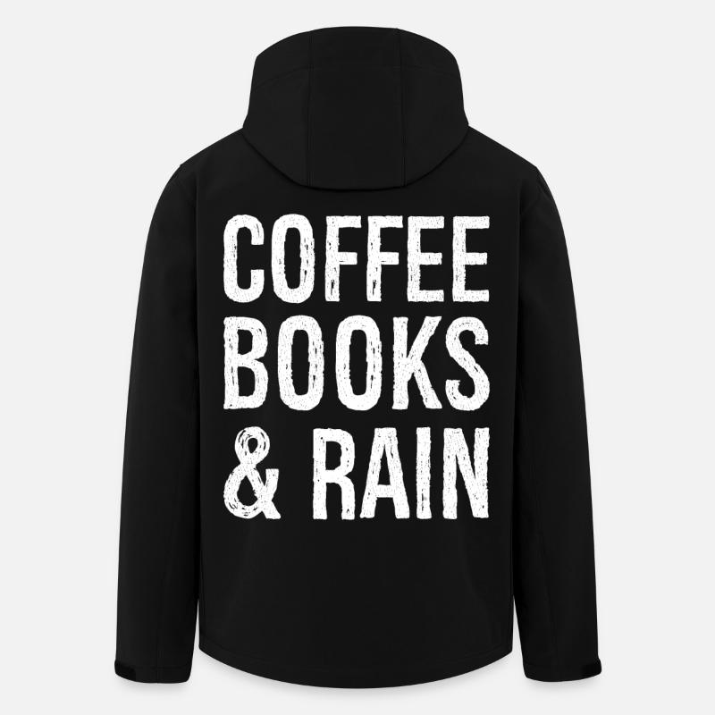 Coffee Books Regen Lustiges Hemd - Recycelte Männer Softshell-Jacke von Stanley/Stella - Schwarz