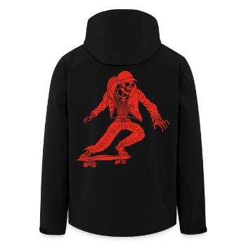 Rotes Skelett auf Skateboard - Recycelte Männer Softshell-Jacke von Stanley/Stella - Schwarz - Hinten - AI Model Male 185 light (185cm)