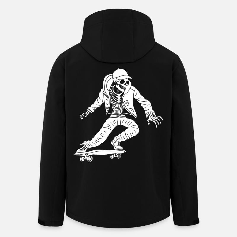 White skeleton on skateboard - Men’s Recycled Softshell Jacket by Stanley/Stella - black