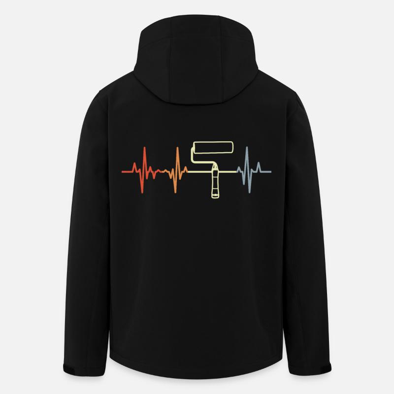 Farbroller Herzschlag - Recycelte Männer Softshell-Jacke von Stanley/Stella - Schwarz