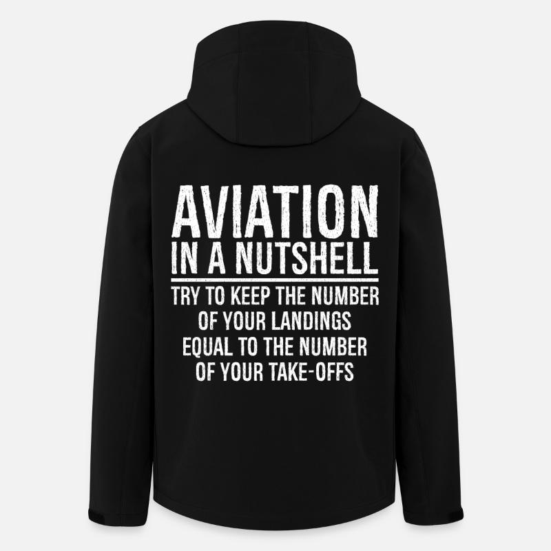 Aviation In A Nutshell Funny - Men’s Recycled Softshell Jacket by Stanley/Stella - black