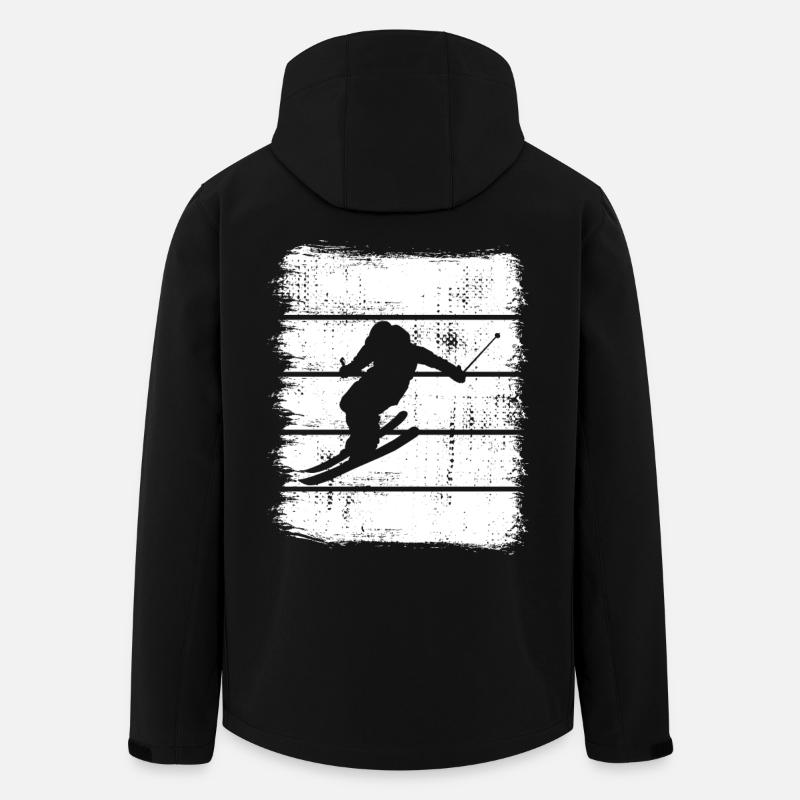Skifahrer Zeichnung - Recycelte Männer Softshell-Jacke von Stanley/Stella - Schwarz