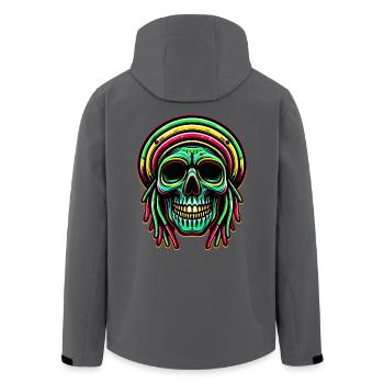 Reggae Skull Decoration Figure Rasta Culture - Men’s Recycled Softshell Jacket by Stanley/Stella - black - Back - AI Model Male 185 light (185cm)