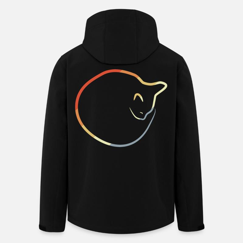 Katze im Retro Look - Recycelte Männer Softshell-Jacke von Stanley/Stella - Schwarz