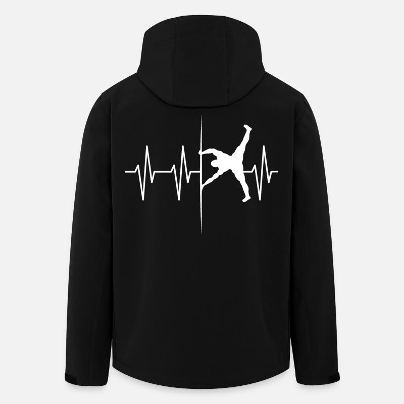 Human Flag Heartbeat Pulse Gymnastics Symbol Sport - Men’s Recycled Softshell Jacket by Stanley/Stella - black
