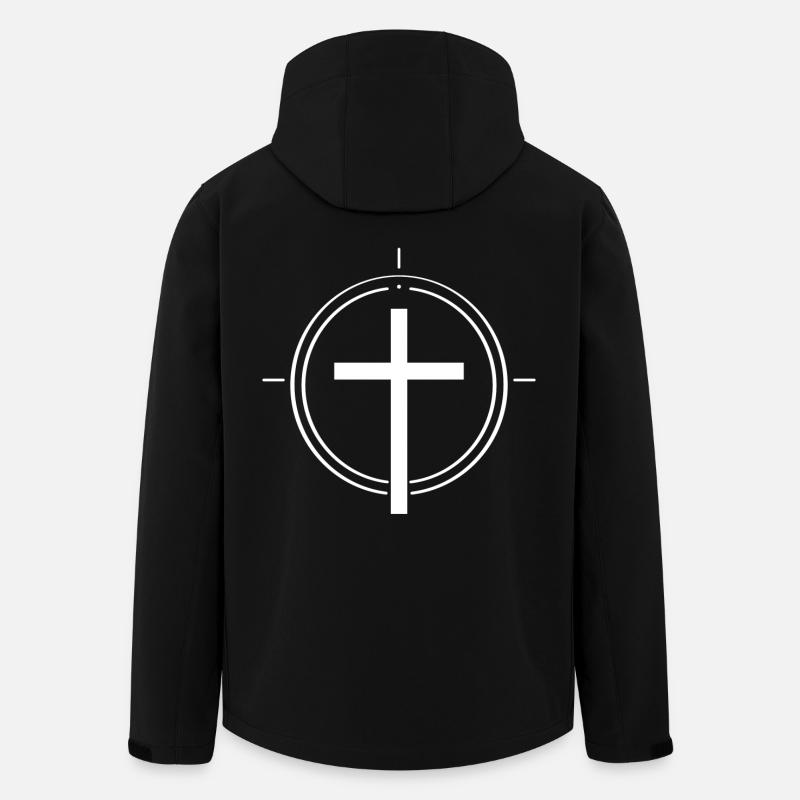 Minimalist Christ Cross - Men’s Recycled Softshell Jacket by Stanley/Stella - black