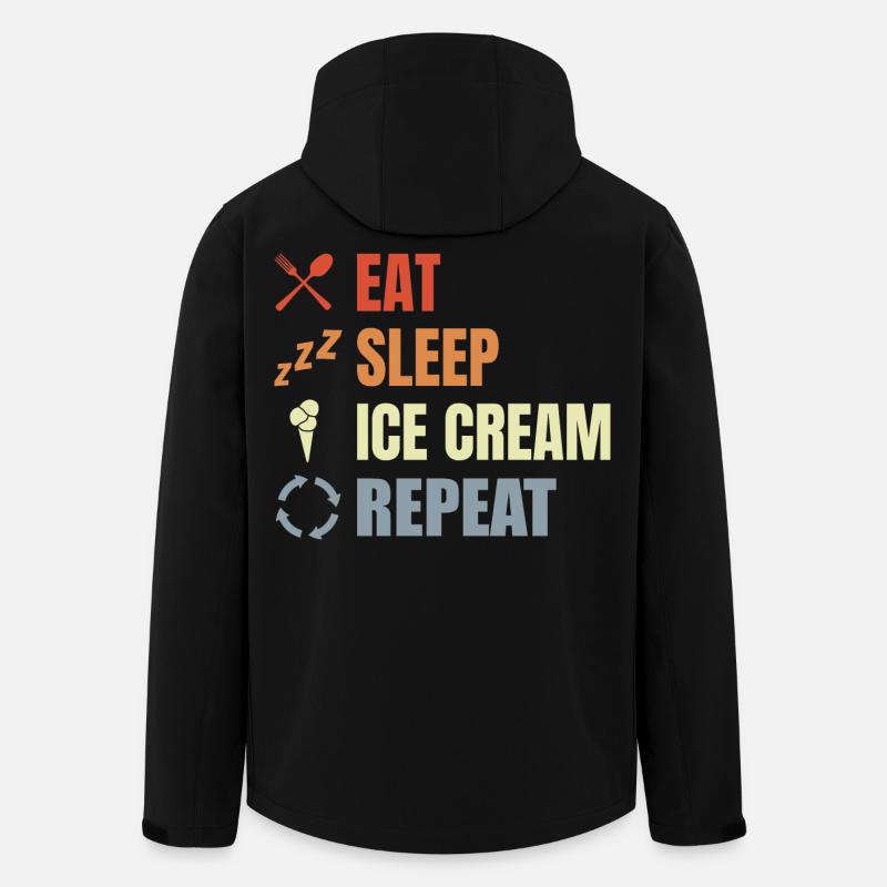 Essen Schlafen Eiscreme Wiederholen - Recycelte Männer Softshell-Jacke von Stanley/Stella - Schwarz
