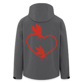 Insektenliebe (Rot) - Recycelte Männer Softshell-Jacke von Stanley/Stella - Schwarz - Hinten - AI Model Male 185 light (185cm)