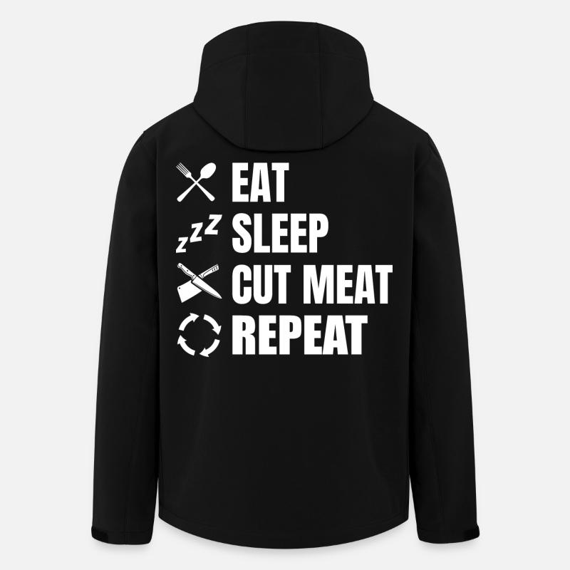 Eat, sleep, butchers, repeat - Men’s Recycled Softshell Jacket by Stanley/Stella - black