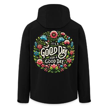 Good day for a good day – flower ring - Men’s Recycled Softshell Jacket by Stanley/Stella - black - Back - AI Model Male 185 light (185cm)