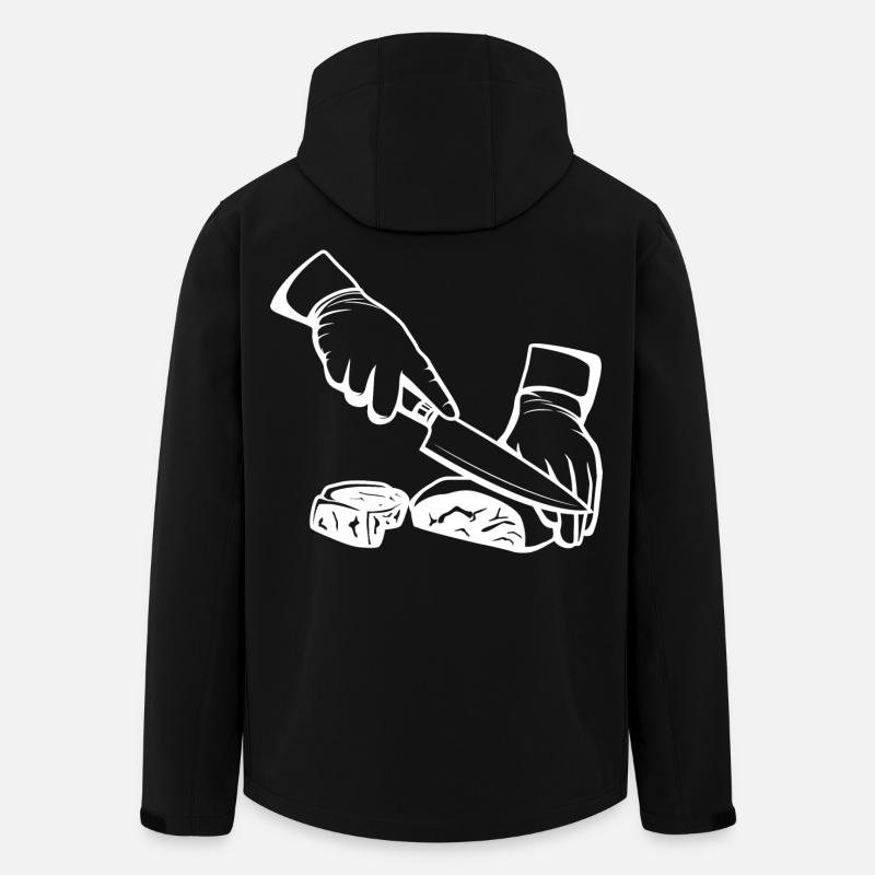 Fleisch schneiden Skizze - Recycelte Männer Softshell-Jacke von Stanley/Stella - Schwarz
