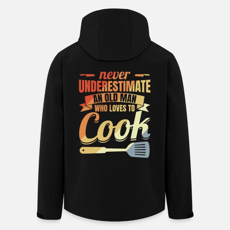 Never underestimate an old chef - Men’s Recycled Softshell Jacket by Stanley/Stella - black