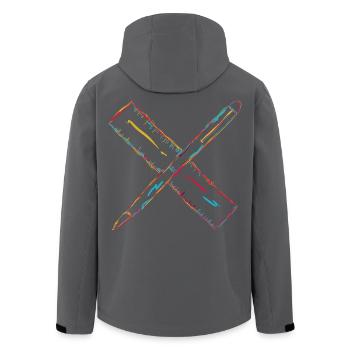 Zeichnen mit Stift und Lineal - Recycelte Männer Softshell-Jacke von Stanley/Stella - Schwarz - Hinten - AI Model Male 185 light (185cm)