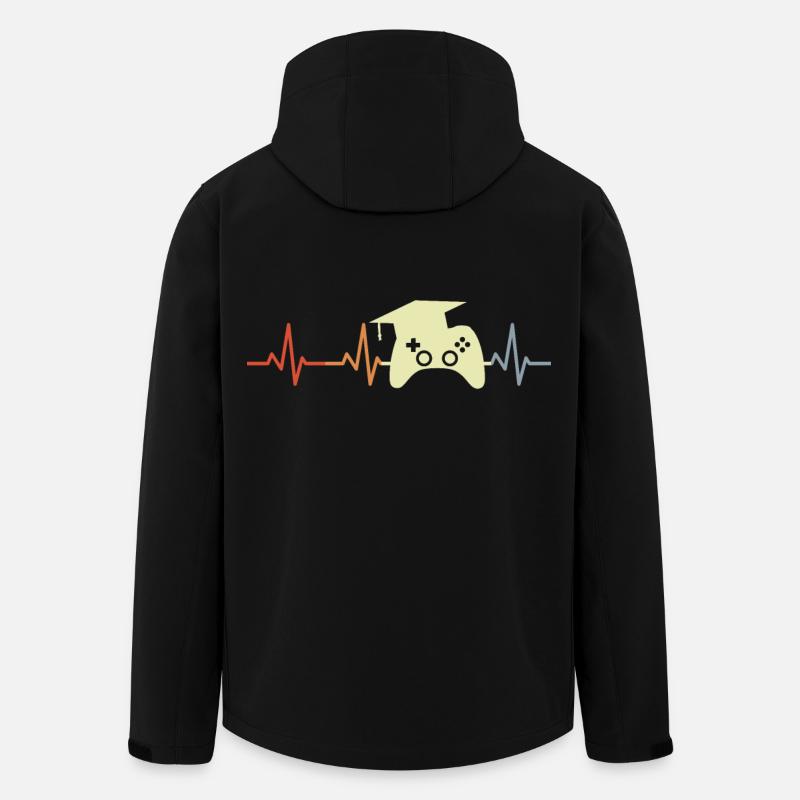 Game Programmer Heartbeat - Men’s Recycled Softshell Jacket by Stanley/Stella - black