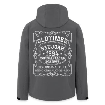 Oldtimer Baujoah 1994 - Baujahr 1994, Geburtstag - Recycelte Männer Softshell-Jacke von Stanley/Stella - Schwarz - Hinten - AI Model Male 185 light (185cm)