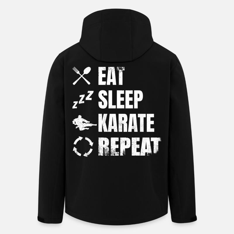 Eat Sleep Karate Repeat - Men’s Recycled Softshell Jacket by Stanley/Stella - black