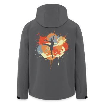 Dessin de danseuse de ballet - Veste softshell homme en polyester recyclé Stanley/Stella - noir - Dos - AI Model Male 185 light (185cm)
