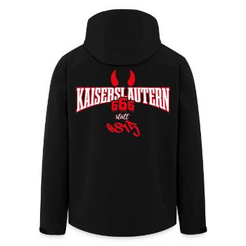 Kaiserslautern Pfalz Stadt Lautre Dialekt - Recycelte Männer Softshell-Jacke von Stanley/Stella - Schwarz - Hinten - AI Model Male 185 light (185cm)