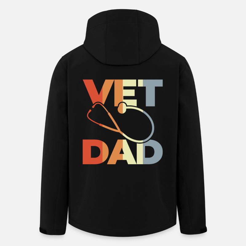 Papa vétérinaire - Veste softshell homme en polyester recyclé Stanley/Stella - noir