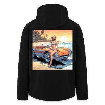 Mädchen mit Auto und Traumnatur 3 - Recycelte Männer Softshell-Jacke von Stanley/Stella - Schwarz - Hinten - AI Model Male 185 light (185cm)