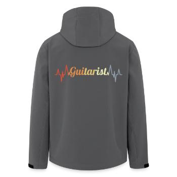 Vintage Gitarrist Pulsschlag - Recycelte Männer Softshell-Jacke von Stanley/Stella - Schwarz - Hinten - AI Model Male 185 light (185cm)