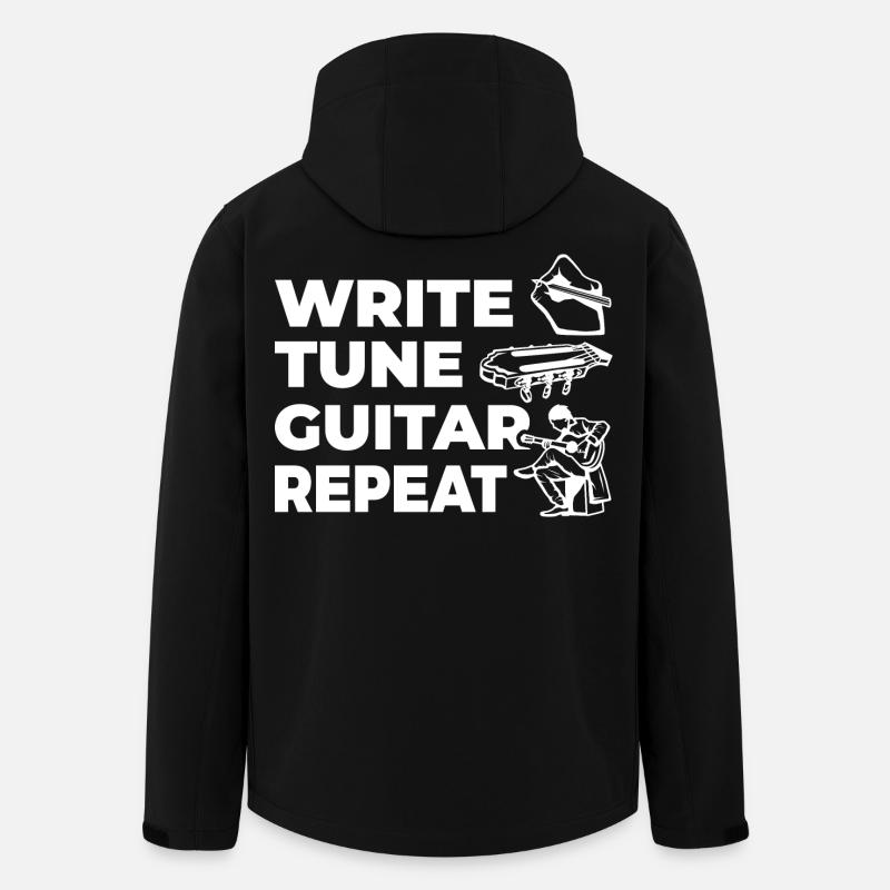 Write Tune Guitar Repeat - Men’s Recycled Softshell Jacket by Stanley/Stella - black