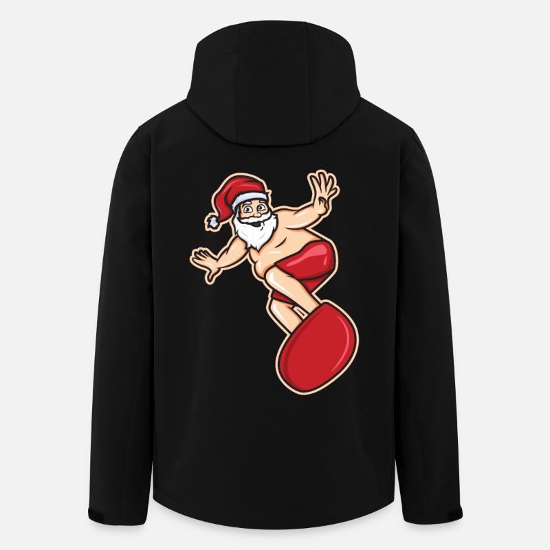 Surfer Weihnachtsmann - Recycelte Männer Softshell-Jacke von Stanley/Stella - Schwarz