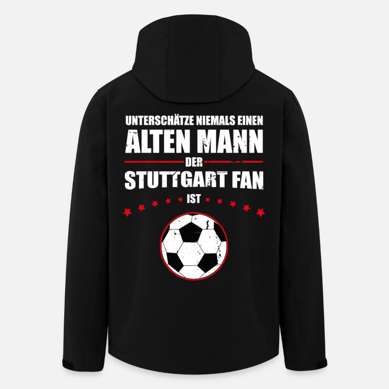 Alter Mann - Stuttgart Fan | Retro Vintage Design - Recycelte Männer Softshell-Jacke von Stanley/Stella - Schwarz