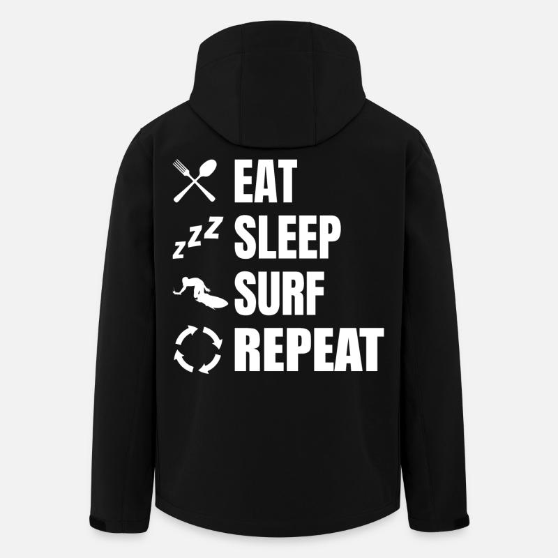 Eat Sleep Surf Repeat - Men’s Recycled Softshell Jacket by Stanley/Stella - black