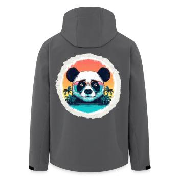 Baby panda in holidays - Men’s Recycled Softshell Jacket by Stanley/Stella - black - Back - AI Model Male 185 light (185cm)