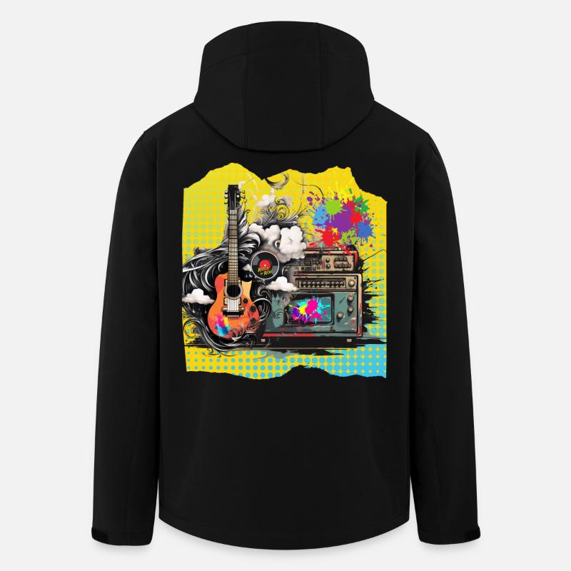 Pop Art Popmusik - Recycelte Männer Softshell-Jacke von Stanley/Stella - Schwarz