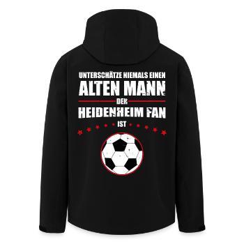 Alter Mann - Heidenheim Fan | Retro Vintage Design - Recycelte Männer Softshell-Jacke von Stanley/Stella - Schwarz - Hinten - AI Model Male 185 light (185cm)