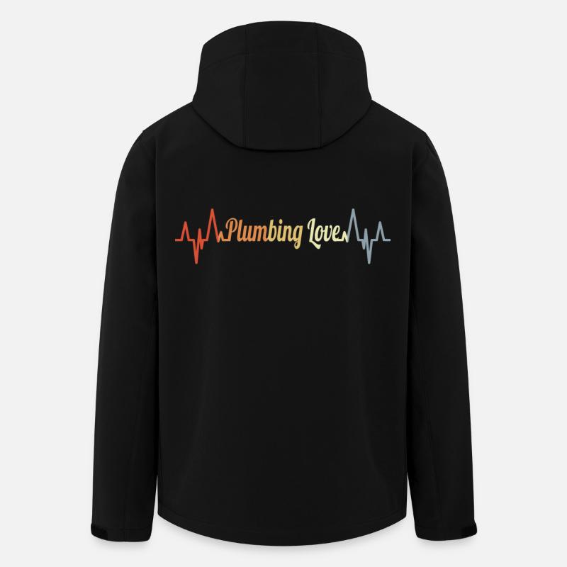 Klempner Herzklopfen EKG - Recycelte Männer Softshell-Jacke von Stanley/Stella - Schwarz