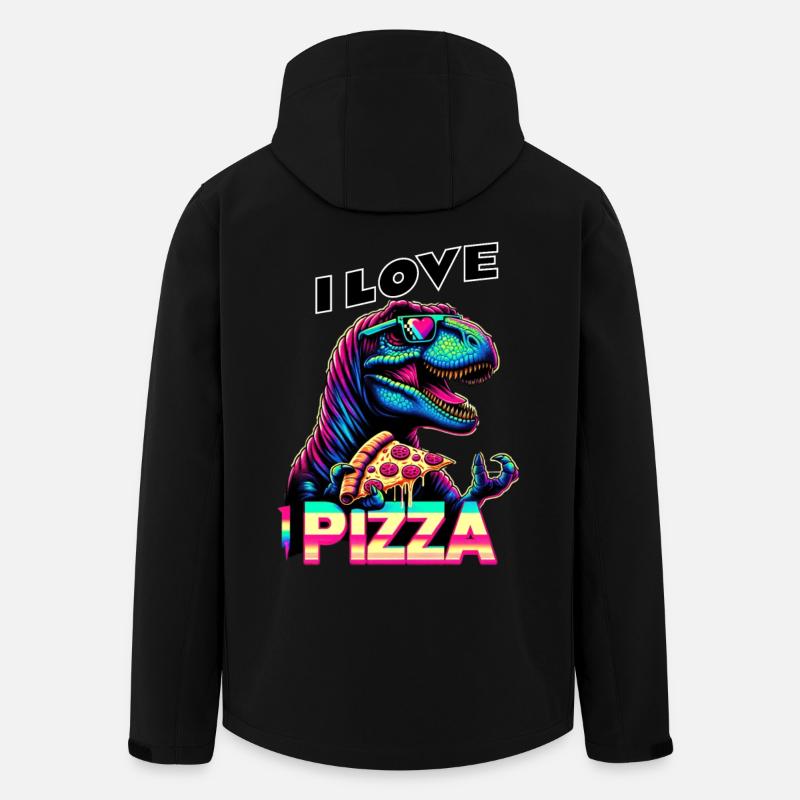 Dinosaur Pizza Retro - Men’s Recycled Softshell Jacket by Stanley/Stella - black