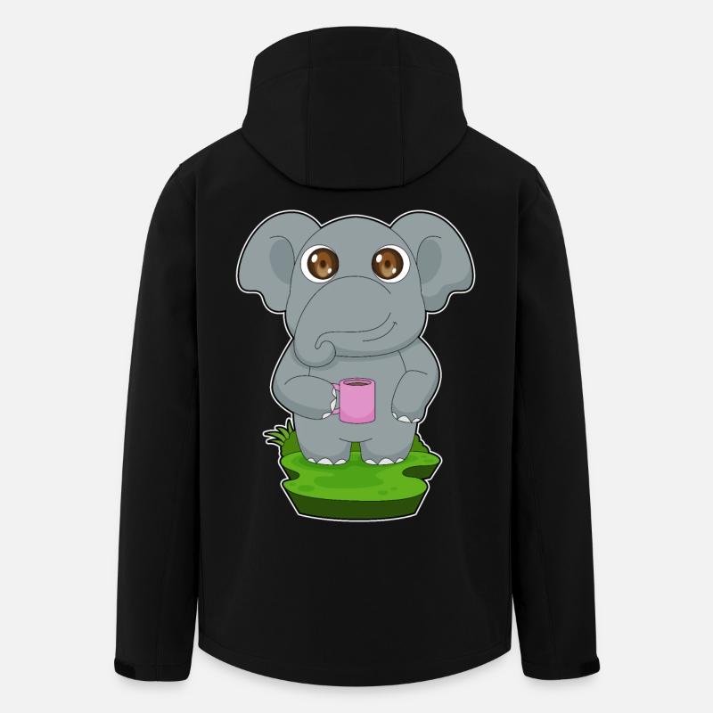 Elefant Kaffee Becher - Recycelte Männer Softshell-Jacke von Stanley/Stella - Schwarz