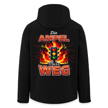 Ampel muss weg - Recycelte Männer Softshell-Jacke von Stanley/Stella - Schwarz - Hinten - AI Model Male 185 light (185cm)